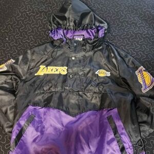 Kids Black & Purple Hooded Pullover Jacket
